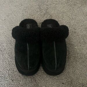 Black UGG Disquette Platform Slippers